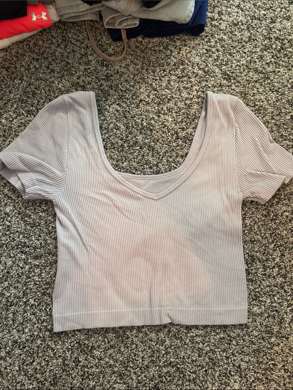 Aeropostale Ribbed Scoop Crop Top in light purple